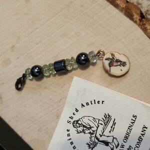 Scrimshaw Originals by Pierce & Co Genuine Shed Antler Jewelry Clip Hummingbird